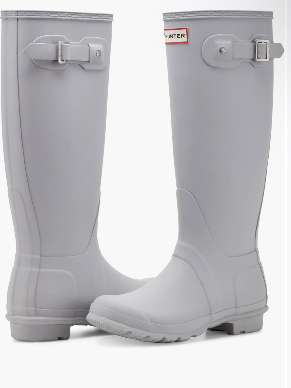 Hunter Original Tall Waterproof Rain Boots Light Gray Women’s Size 9 New Rubber
